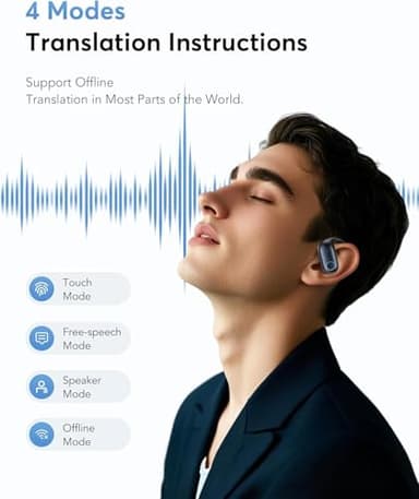 KOSERNT AI Translation Earbuds, Bluetooth 5.4 OWS Headphones with LCD Touch Screen, Real-Time Translator for 144 Languages & Accents, Perfect for Travel, Business & Learning, Sapphire Blue - Image 7