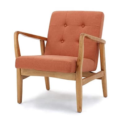 Christopher Knight Home Brayden Fabric Club Chair, Orange 28.25D x 25.25W x 31.25H in - Image 1