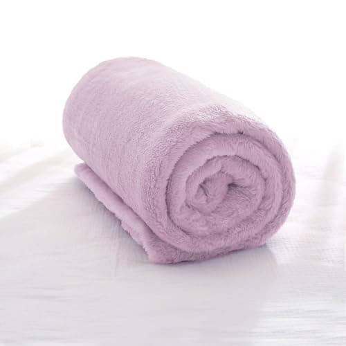 Exclusivo Mezcla Plush Fuzzy Fleece Throw Blanket, Super Soft, Fluffy and Warm Blankets for Couch, Bed, All Season Use (40x50 Inches, Light Purple) - Image 1