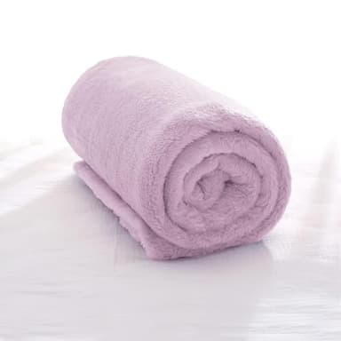 Exclusivo Mezcla Plush Fuzzy Fleece Throw Blanket, Super Soft, Fluffy and Warm Blankets for Couch, Bed, All Season Use (40x50 Inches, Light Purple) - Image 1