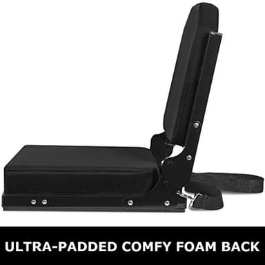 Jauntis Stadium Seats for Bleachers with Ultra Padded Comfy Foam Cushion, Wide Portable Stadium Chairs with Back Support and Shoulder Strap, 1 Pack, Black - Image 3