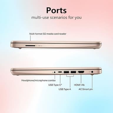 HP 14 Laptop Student Business 2025 Ultral Light Computer, AI Copilot, 4-Core 13th Gen Intel CPU, 16GB RAM 640GB Storage (128GB UFS+ 512GB SD Card), Microsoft 365, AlpacaTec Accessories - Image 8