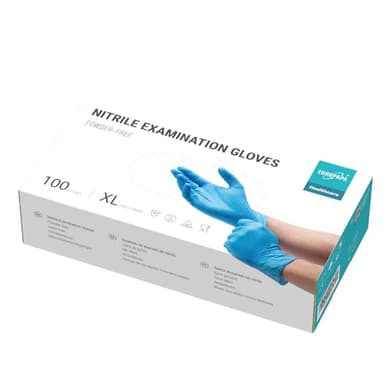 EUROPAPA Nitrile Examination Gloves, Blue, XL, Pack of 100 - Image 3
