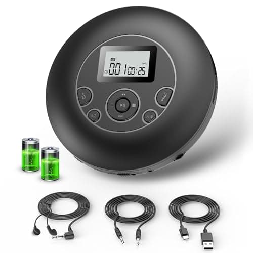Desobry Portable CD Player with 5EQ Mode Personal Players with Headphones LCD Display Anti-Skip Protection Playback Memory CD Player for Car Compact Player Music Media - Image 1