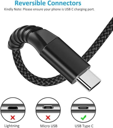 USB C Cable 10FT 2Pack USB A to Type C Charger Cable 3A Fast Charging Phone Cord for Samsung Galaxy S23 S22 S21 S20 A01 A02s A10e A11 A50 A52, Note 20 Ultra S21,Moto G Stylus Power G7 G6 Z4,LG G7 G8 - Image 2