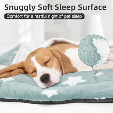 Mora Pets Dog Crate Pad Kennel Bed Crate Mat for Small Dogs Washable Cute Star Pet Bed for Dog Cage Ultra Soft Flat Puppy Cat Kitten Pillow Cushion for Sleeping Anti-Slip Blue 24 x 18 - Image 2