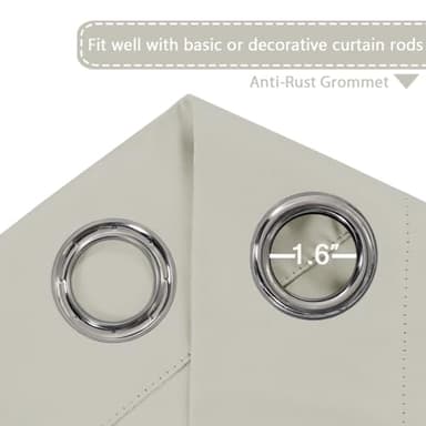 H.VERSAILTEX Blackout Patio Curtains 100 x 108 Inches for Sliding Door Extral Wide Blackout Curtain Panels Thermal Insulated Room Divider - Grommet Top, 9' Tall by 8.5' Wide - Pale Oak - Image 3