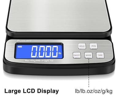Fuzion Digital Shipping Postal Scale - 88lb x 0.1oz, Stainless Steel Platform, 5 Units, Hold/Tare/PCS Counting, Easy Calibration, Large LCD, Scale for Packages, All-in-1 Shipping Scale - Image 2