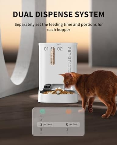 PETKIT Automatic Cat Dog Feeder with Camera, AI-Powered Motion Capturing, 1080P HD Video with Night Vision, 2.4G WiFi Pet Feeder with 2-Way Audio, Dual Hopper Pet Food Dispenser with Desiccant - Image 5