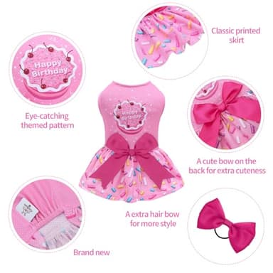 CuteBone Dog Mesh Dress Puppy Sundress Pet Outfit Summer Fashion for Small Dogs Girl Cat Clothes BF37XXS-D - Image 2