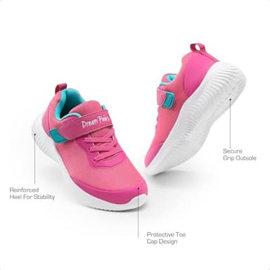 DREAM PAIRS Boys Girls Shoes Kids Tennis EZ-Ons BreezeRunners Running Athletic Walking Sneakers,Size 2 Little Kid,Fuchsia,Contact-K - Image 2