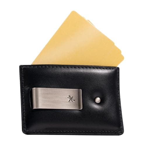 House of Jack Co. Slim Daddy Slim Money Clip Wallet for Men, Minimalistic Front Pocket Card Holder, Full Grain Cowhide Leather Wallet, Black - Image 1