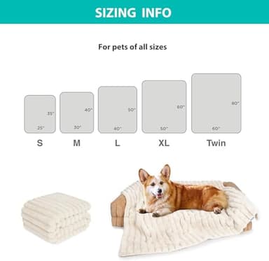 ZAKAPAWS Waterproof Dog Blanket for Bed, Luxury Plush Washable Large Dogs Blankets for Furniture Protection, Super Soft Calming Pet Blanket for Indoors (Cream, 40"x50") - Image 4