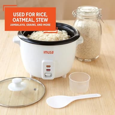 IMUSA USA GAU-00011 Electric Nonstick Rice Cooker 3-Cup (Uncooked) 6-Cup (Cooked), White - Image 6
