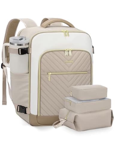 LOVEVOOK Large Travel Backpack for Women, TSA Carry on Backpack for Airplanes, 40L Personal Item Travel Bag for Women fits 17" Laptop,Waterproof Carry on Bag Airplane Approved with 3 Packing Cubes - Image 1