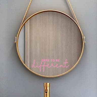 ZLKAPTDare to Be Different - Inspirational Vinyl Decal Wall Art Sticker (10x3.5 Inches) for Mirrors, Walls, and Morel (Pink) - Image 7