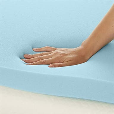 Amazon Basics Cooling Gel-Infused Memory Foam Mattress Topper, CertiPUR-US Certified, 3 inches, Queen, Blue - Image 5