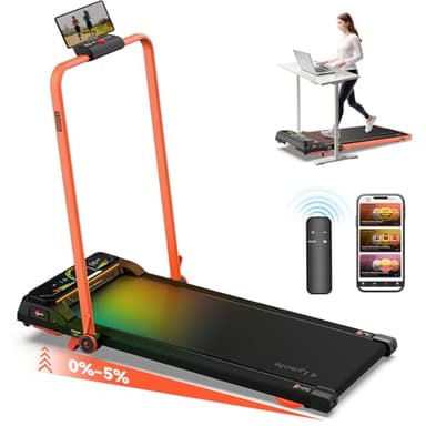 Lysole Walking Pad Treadmill with Incline and Handle Bar,Treadmills for Home and Office,340 Lb Capacity,4 in 1 Portable Under Desk Treadmill with Control,Large LED Display - Image 1