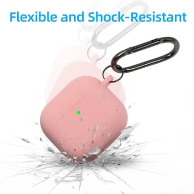 Compatible with AirPods 4 Case 2024, Premium Soft Silicone Protective Case Cover for Apple AirPods 4th Generation with Cleaner Kit, Carabiner and Keychain Accessories for Women Girls (Pink) - Image 5