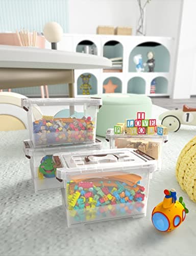 WYT Clear Storage Latch Box, 6 Pack Storage Organizer Bins with Latching Handle and Lids, 3.5 Quart - Image 7