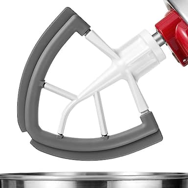 Flex Edge Beater For Kitchenaid Mixer Accessory,Kitchen Aid Attachments For Mixer,Fits Tilt-Head Stand Mixer Bowls For 4.5-5 Quart Bowls,Beater With Silicone Edges,Grey - Image 1