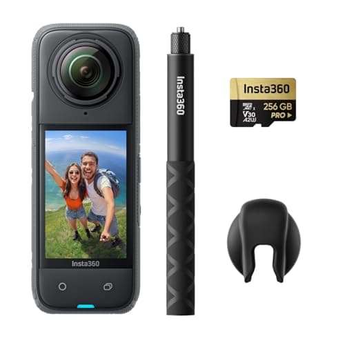 Insta360 X4 Get-Set Bundle - 8K Waterproof 360 Action Camera, 4K Wide-Angle Video, Invisible Selfie Stick, Removable Lens Guards, 135 Min Battery Life, AI Editing, Stabilization - Image 1