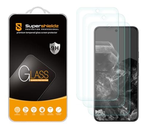 Supershieldz (3 Pack) Designed for Google Pixel 10 Pro/Pixel 9 Pro Tempered Glass Screen Protector, Anti Scratch, Bubble Free - Image 1