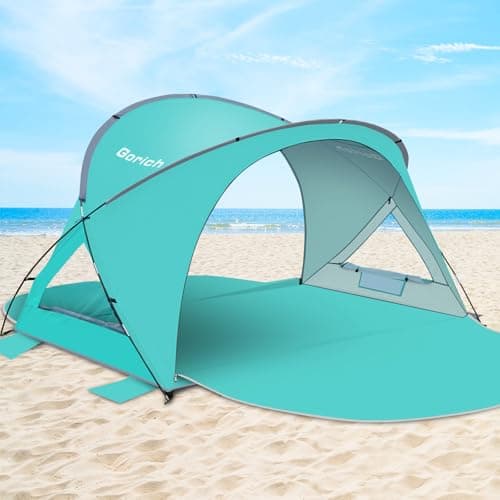 Gorich Beach Tent Sun Shelter with UPF50+ UV Protection for 3/4-5/6-7 Person, Lightweight & Portable Beach Shade Canopy with 2 Zippered Doors, Easy Setup Family Beach Umbrella - Image 1