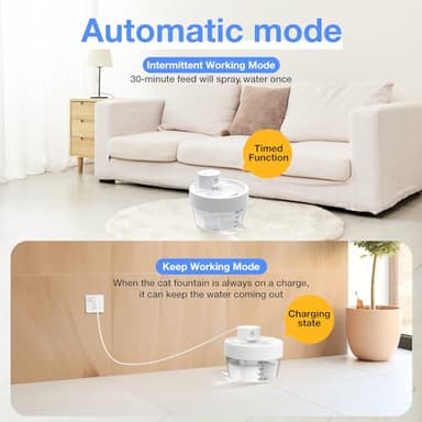 Automatic Cat Water Fountain -Battery Operated Cat Water Fountain with Motion Sensor,Wireless Pet Water Fountain for Dog,1L/35oz Ultra-Quiet Water Fountains for Pet Indoor - Image 3