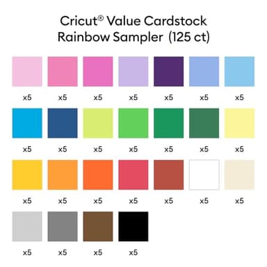 Cricut Value Cardstock Paper, Rainbow Sampler - 125 sheets (8.5" x 11") - Compatible with Joy Xtra, Explore, & Maker Machines - Letter Size - Image 2