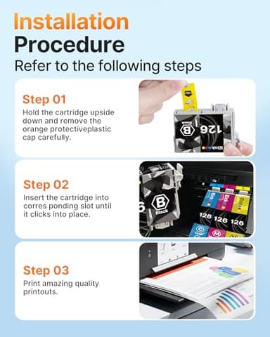 E-Z Ink (Remanufactured Ink Cartridge Replacement for Epson 126 T126 to use with Workforce 435 520 545 635 645 WF-3520 WF-3530 WF-3540 WF-7010 WF-7510 (6 Black,2 Cyan,2 Magenta,2 Yellow) 12 Pack - Image 5