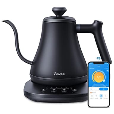 Govee Smart Electric Kettle, WiFi Variable Temperature Gooseneck Pour Over Kettle and Tea Kettle, Alexa Control, 1200W Quick Heating, 100% Stainless Steel, 0.8L, Matte Black - Image 1