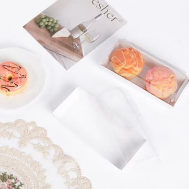 PFAMKEER 100 Pack Small Charcuterie Boxes with Clear Lids,White Mini Charcuterie Box, Disposable Food Containers, 7 * 3 * 2.5Inch Dessert Boxes for Sandwich (White, 7 * 3 * 2.5inch/100pcs) - Image 7