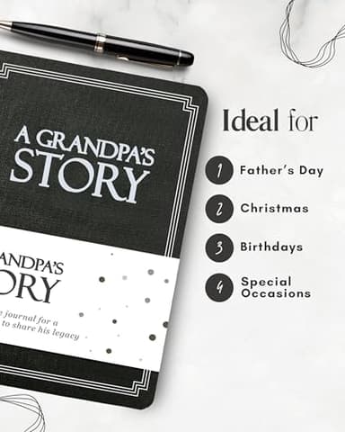Grandpa's Life Story Journal (Hardcover): A Meaningful Keepsake for Grandpa to Share His Journey & Memories, Book Includes 250+ Prompt Questions, Sentimental Gift for Father's Day, Birthday, Christmas - Image 5
