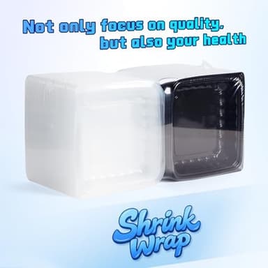 YANGRUI Takeout Containers 8" 34 oz 25 Pack - Steam Resistant Clamshell Lid | Shrink Wrap BPA Free PP Plastic | Reusable Heavy Duty Freezer & Microwave Safe | Restaurant 3 Compartment Food Container - Image 3