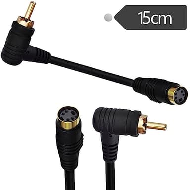 Traovien Gold-Plated S-Video to RCA Cable Composite RCA Male to S-Video 4 Pin Mini DIN Terminale Female AV Stereo Audio Conversion Cable S-Video -2PCS 15CM (4Pin Female to RCA Male 90 Degree) - Image 3