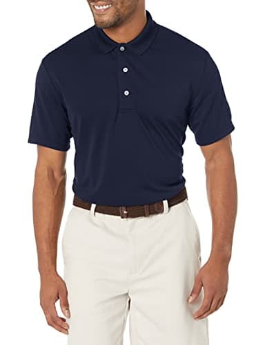 PGA TOUR mens Airfluxâ„¢ Solid Mesh Short Sleeve Polo Shirt, (Sizes - 4xl) Golf Shirt, True Navy, Medium US - Image 1