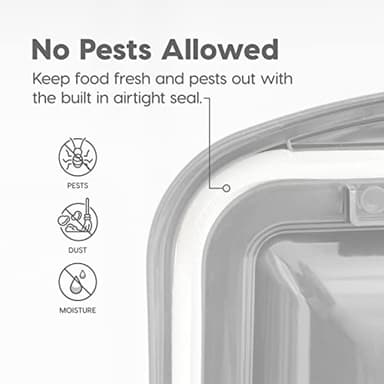 IRIS USA Airtight Dog Food Storage Container, WeatherPro, Up to 50 lbs, Removable Wheels, for Dog Cat Bird and Other Pet Food Storage Bin, Keep Fresh, Translucent Body, Made in USA, Clear/Gray - Image 4