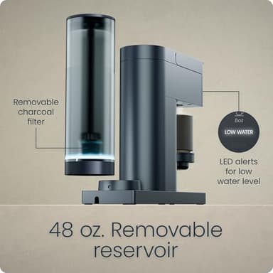 Chefman Caffeinator Single Serve Coffee Maker, K-Cup & Grounds, Programmable Drip Coffee Machine with Brew Strength Settings, Iced Coffee Function, 48 oz. Removable Water Reservoir - Midnight - Image 5