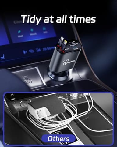 DreamBee Retractable Car Charger,66W 4 in 1 Super Fast Charge Car Phone Charger,Gifts for Men Women Car Truck Accessories for iPhone 17/16/15/14/13 Pro Max XR,iPad,Samsung,Pixel - Image 7