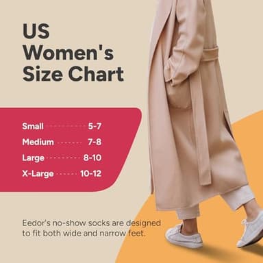 Eedor Women's No Show Socks, Comfy and Breathable Non-Slip, Low Cut Invisible Liner Socks for Casual and Formal Wear, Durable, Soft, Stretchable Fabric - 6 Pairs, Large, Size 8-10 - Beige - Image 6