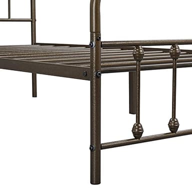 Yaheetech Classic Metal Platform Bed Frame Mattress Foundation with Victorian Style Iron-Art Headboard/Footboard/Under Bed Storage/No Box Spring Needed/Twin Size Bronze - Image 9