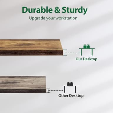 Agilestic Electric Standing Desk, Large 63 x 24 Inches Height Adjustable Desk, Sit Stand up Desk for Work Office Home, Splice Board, Rustic Brown - Image 4