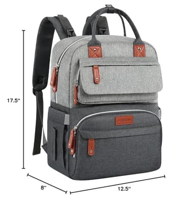 Diaper Bag Backpack, Baby Bag for Boys Girls, Large Diaper Backpack Travel Diaper Bags with Insulated Pockets Baby Registry Search Shower Gifts Newborn Essentials for Mom Dad, Waterproof Grey - Image 2