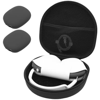 ProCase Hard Case for AirPods Max, Travel Carrying Headphone Case with Silicone Earpad Cover & Mesh Pocket, AirPods Max Protective Portable Storage Bag -Black - Image 1