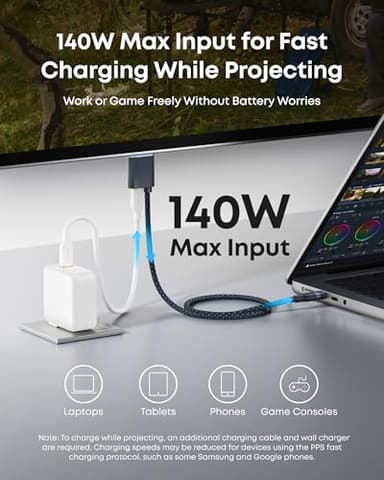 Anker Nano USB C to HDMI Cable Adapter with 140W PD Fast Charging Port,4K@60Hz,Sustainable with Advanced Shielding,Thunderbolt 5/4/3 Compatible,for MacBook,iPhone,HD TV(3FT,Black) - Image 5