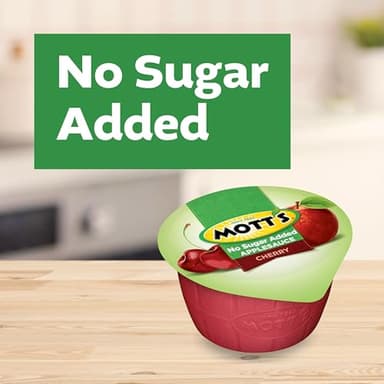 Mott's No Sugar Added Cherry Applesauce, 3.9 Oz Cups, 72 Count (12 Packs Of 6), Good Source Of Vitamin C, No Artificial Flavors - Image 3