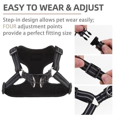 PUPTECK Dog Harness and Leash Set Small Sized, Step in No Pull Adjustable Puppy Cat Harness Reflective Pet Vest - Image 3