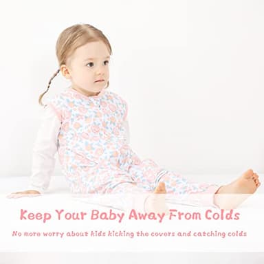 WONDAY Toddler Sleep Sack with Legs,Toddler Sleep Sacks,0.5T Cotton Sleeveless Baby Sleep Bag Wearable Blanket with Feet (Rose,3T-5T) - Image 6