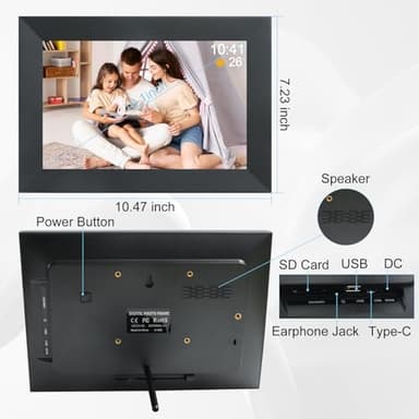 Frameo 10.1 Inch Smart WiFi Digital Photo Frame,Digital Picture Frame with 16GB Storage & SD Slot, Electronic Picture Frame IPS Touch Screen with Auto-Rotate, Frameo Digital Frame WiFi - Image 7